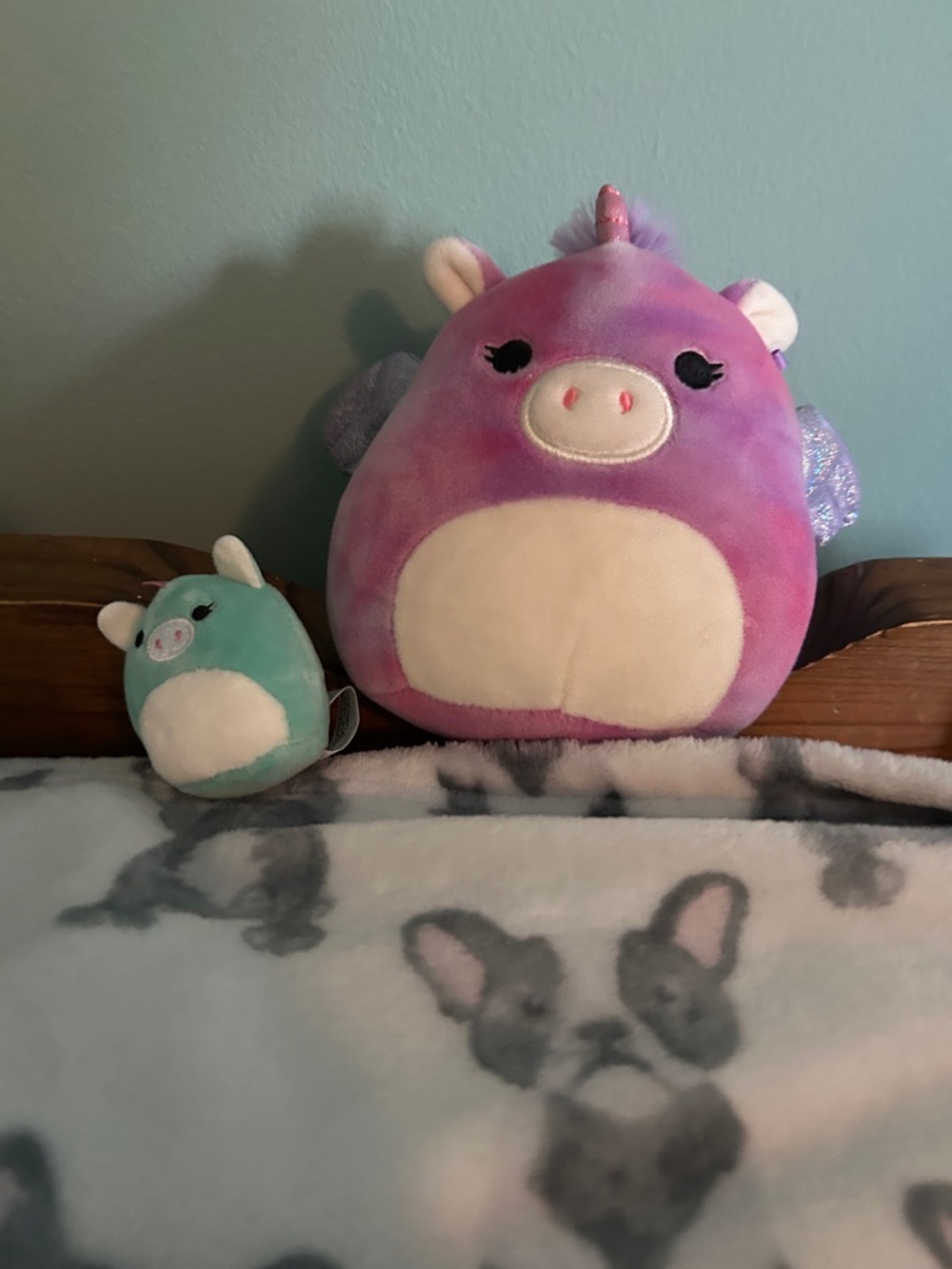 Squishmallows Colorful Unicorn Pair - Purple/Pink and Teal/Cream
